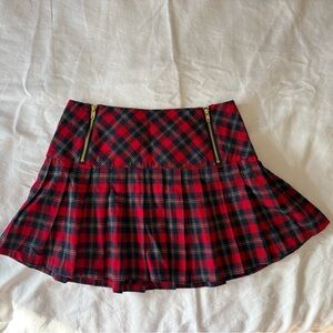 Plaid Red and Black Women's Skirt